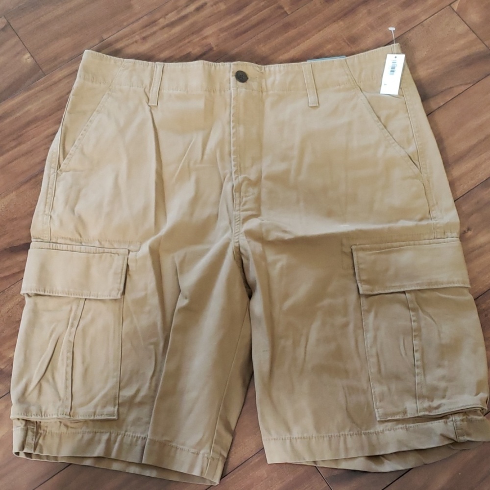 Khaki cargo shorts